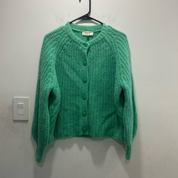 Sezane Emile Green Cardigan Sweater - Picture 2 of 5